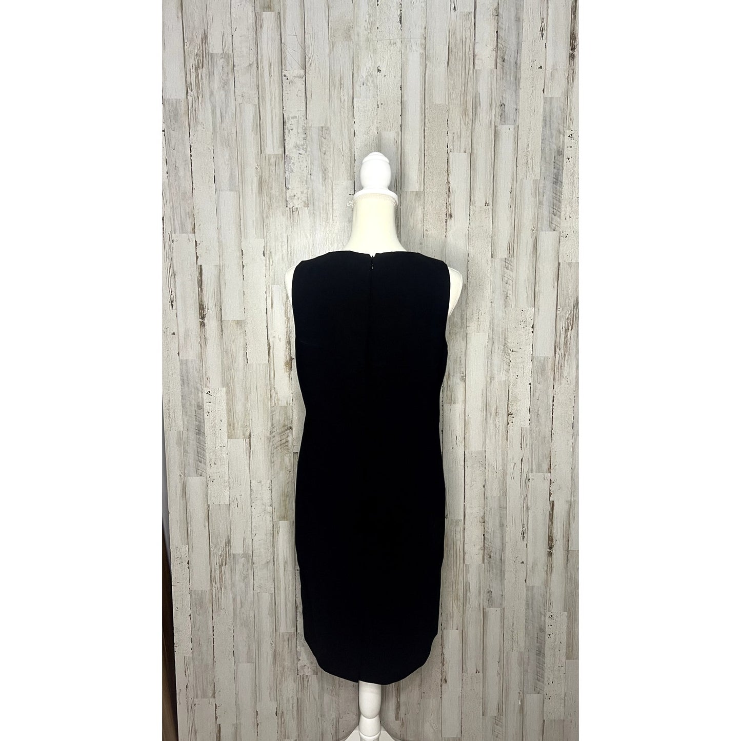 Calvin Klein Women's Black Sleeveless Sheath Dress Size 8 Midi Formal Workwear