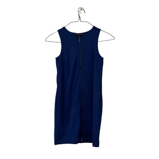 Banana Republic Royal Blue Knit Sleeveless Shift Zippered Front Dress Size 0