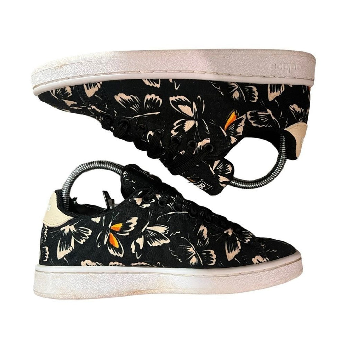adidas x FARM Rio Stan Smith Womens Size 6.5 Sneakers Black Floral Print Low Top