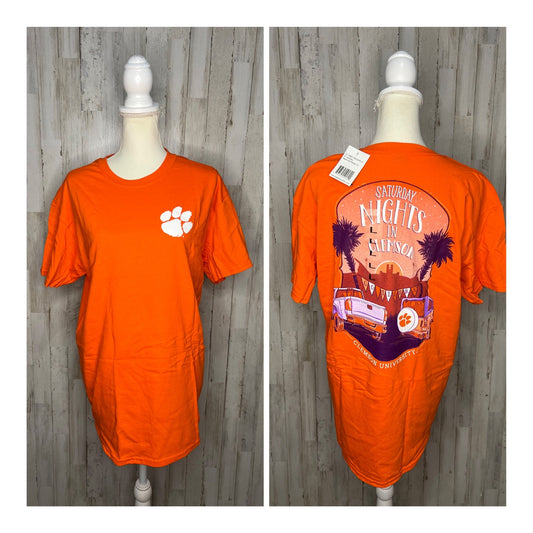 Clemson Tigers "Saturday Nights in Clemson" Orange Graphic Short Sleeve T-Shirt