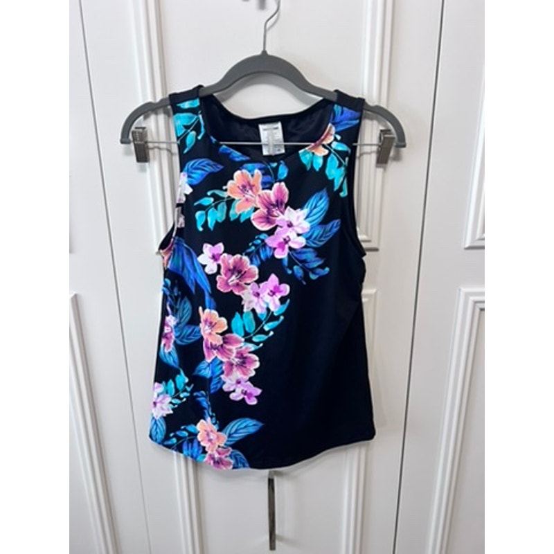Lands' End Women's Floral Tankini Swim Top Size 8 Multicolor