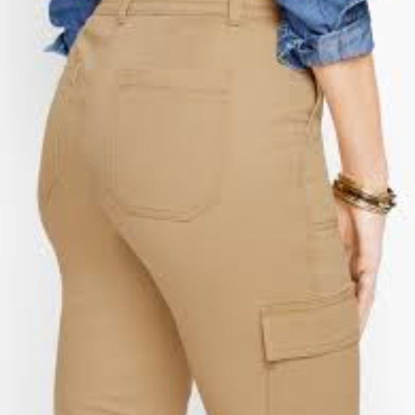 Talbots Cargo Pants Womens Size 6 Beige Khaki Slim Straight Leg Utility