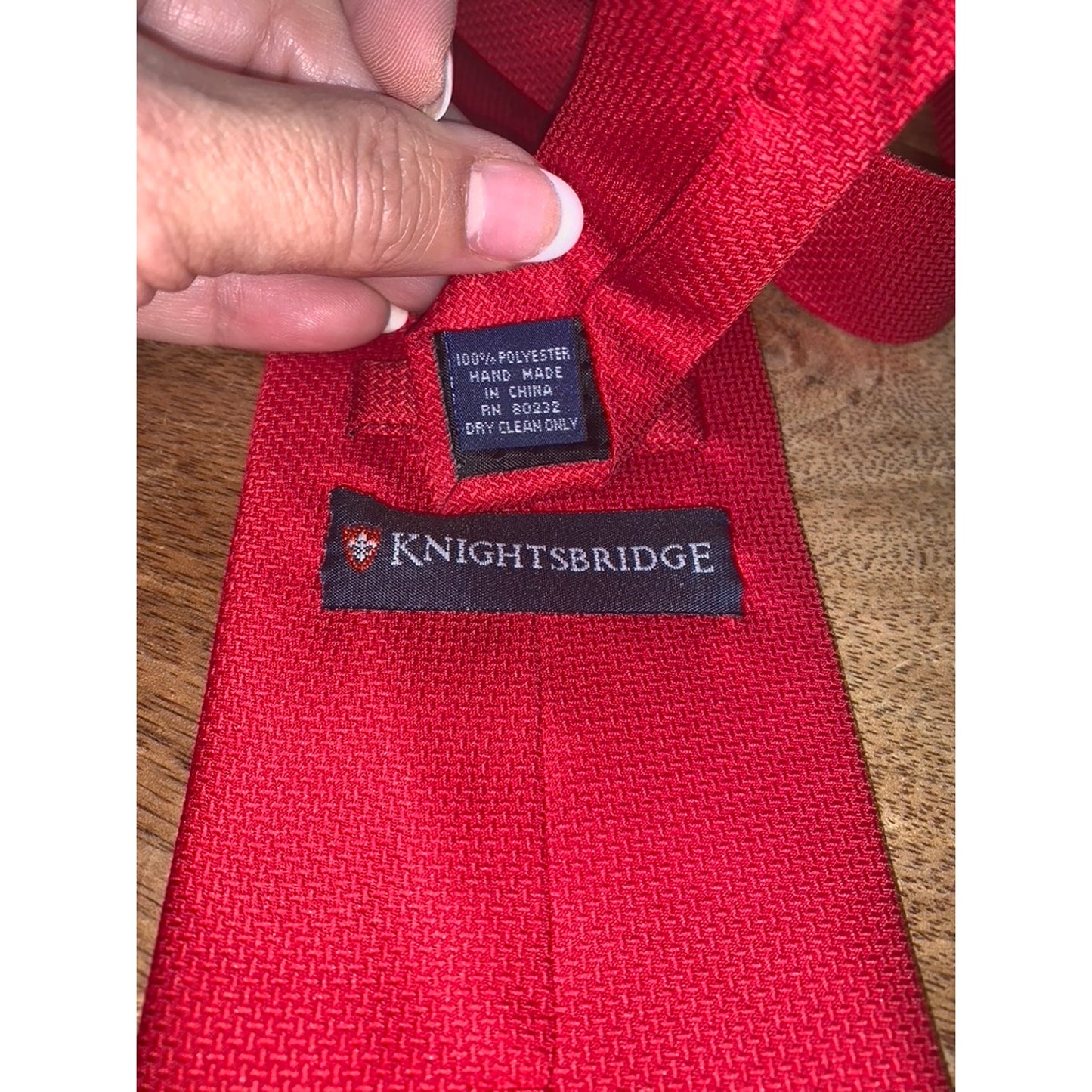 Knightsbridge Men's Red Designer Tie Solid Formal Wedding