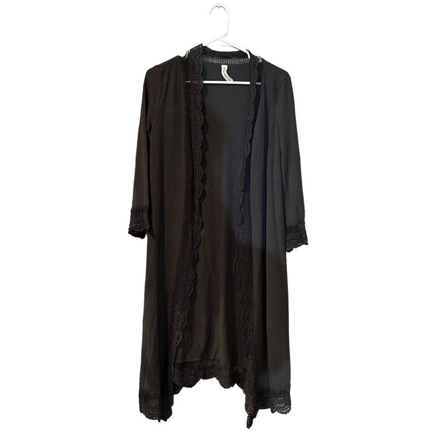 Women's Cardigan 3/4 Sleeve  Open Front Lace Wrap Long Duster Cardigan