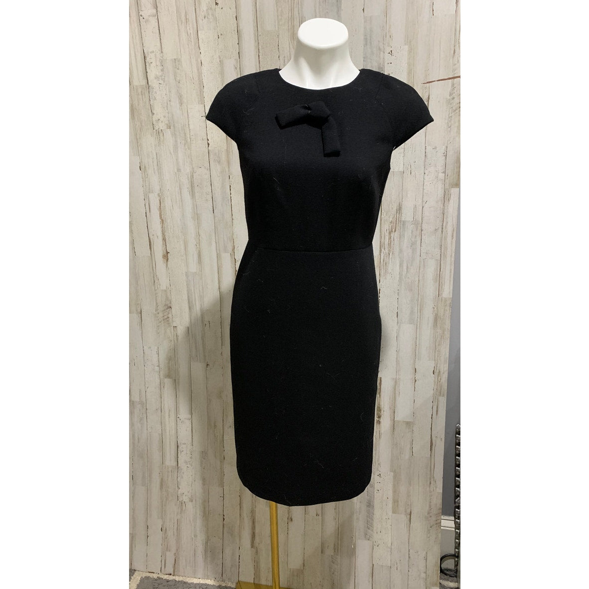 Talbots Dress Womens Size 4 Black Wool Sheath Knee Length