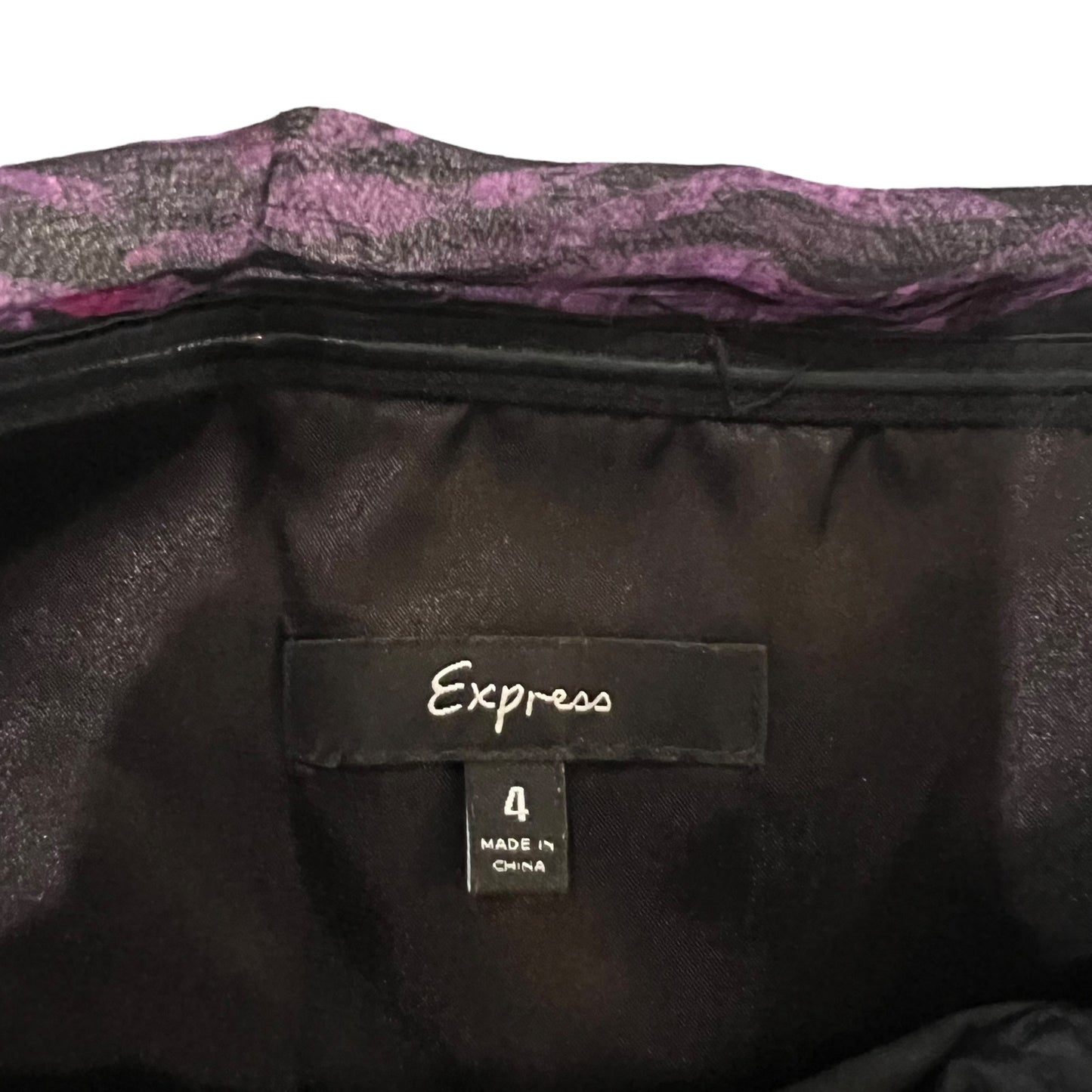 Express Women's Size 4 Strapless Purple & Black Flowy Mini Dress Party Cocktail