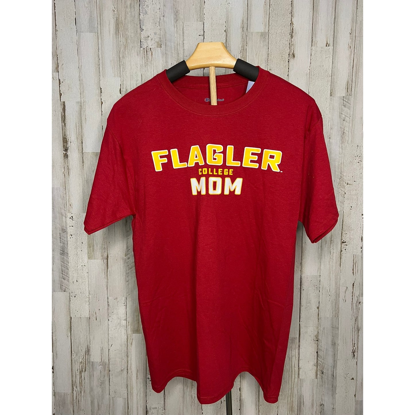 NWT Champion Women's Flagler College Mom T-Shirt Red Size Medium Casual Crew