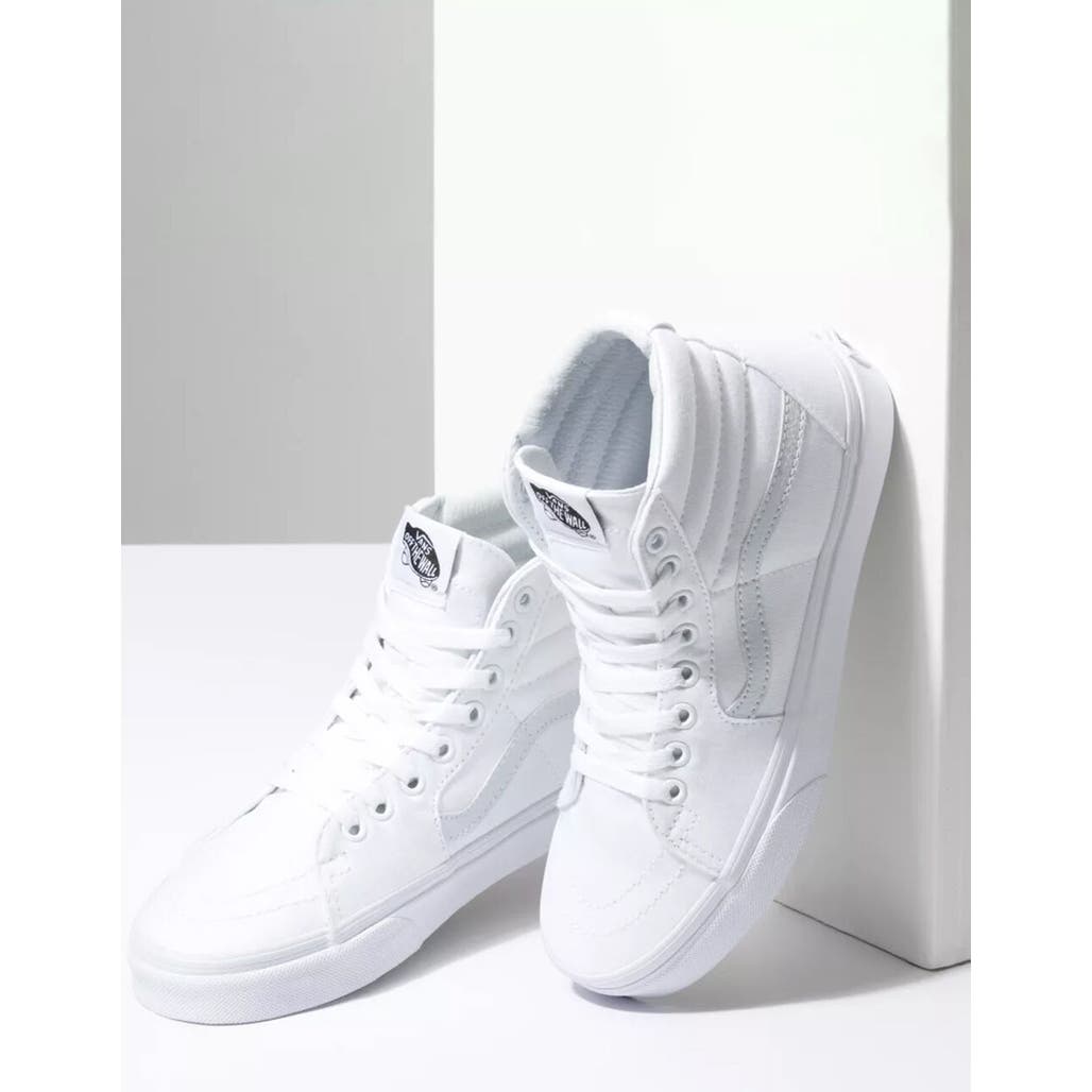 Vans Sk8-Hi True White Canvas Unisex High-Top Sneaker Skate Shoes M5 / W6.5