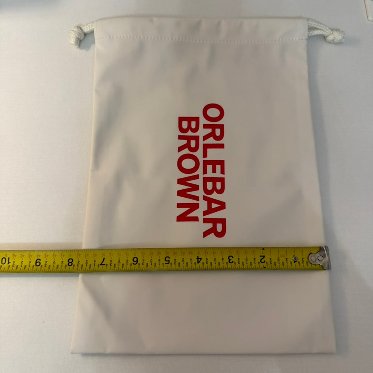 Orlebar Brown Dust Bag Storage Pouch White Drawstring Red Logo Small 9x12