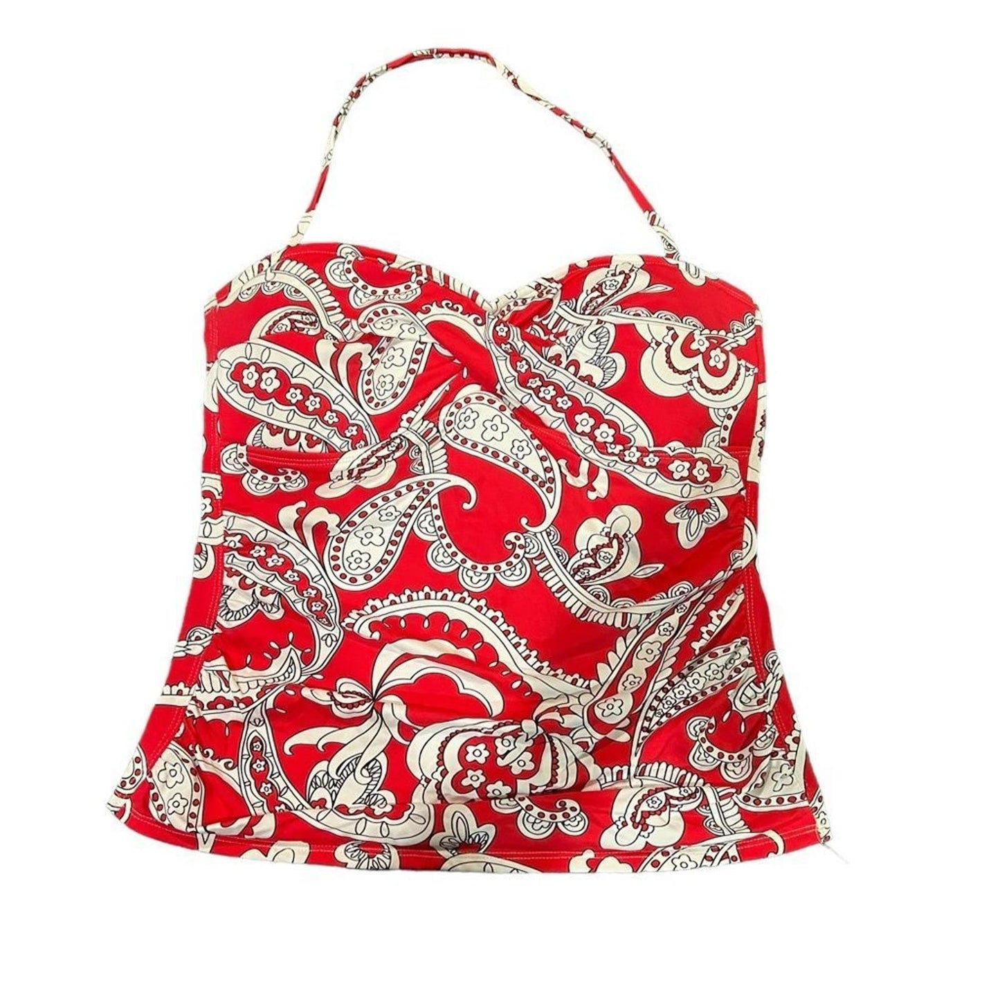 Tommy Bahama Red Paisley Tankini Top Size Large