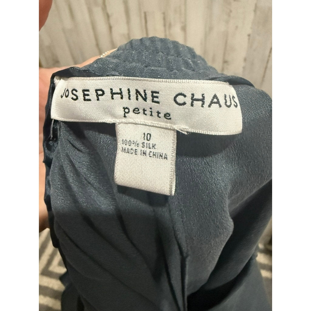 Josephine Chaus Pant Set Slate Blue Top (8) & Straight Pants (10)