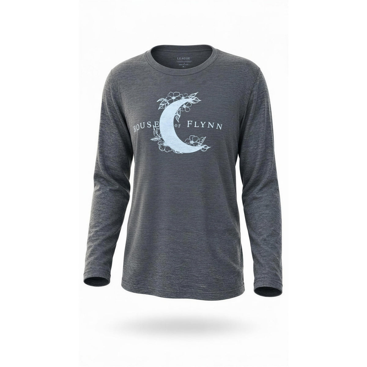 NWT League 91 House of Flynn T-Shirt Men's Large Heather Gray Graphic Logo Crew