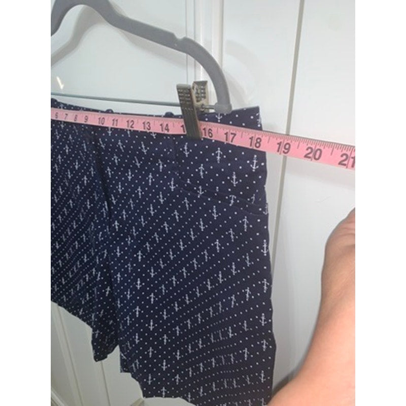Talbots Women's Petite Size 14P Navy Anchor Print Bermuda Shorts