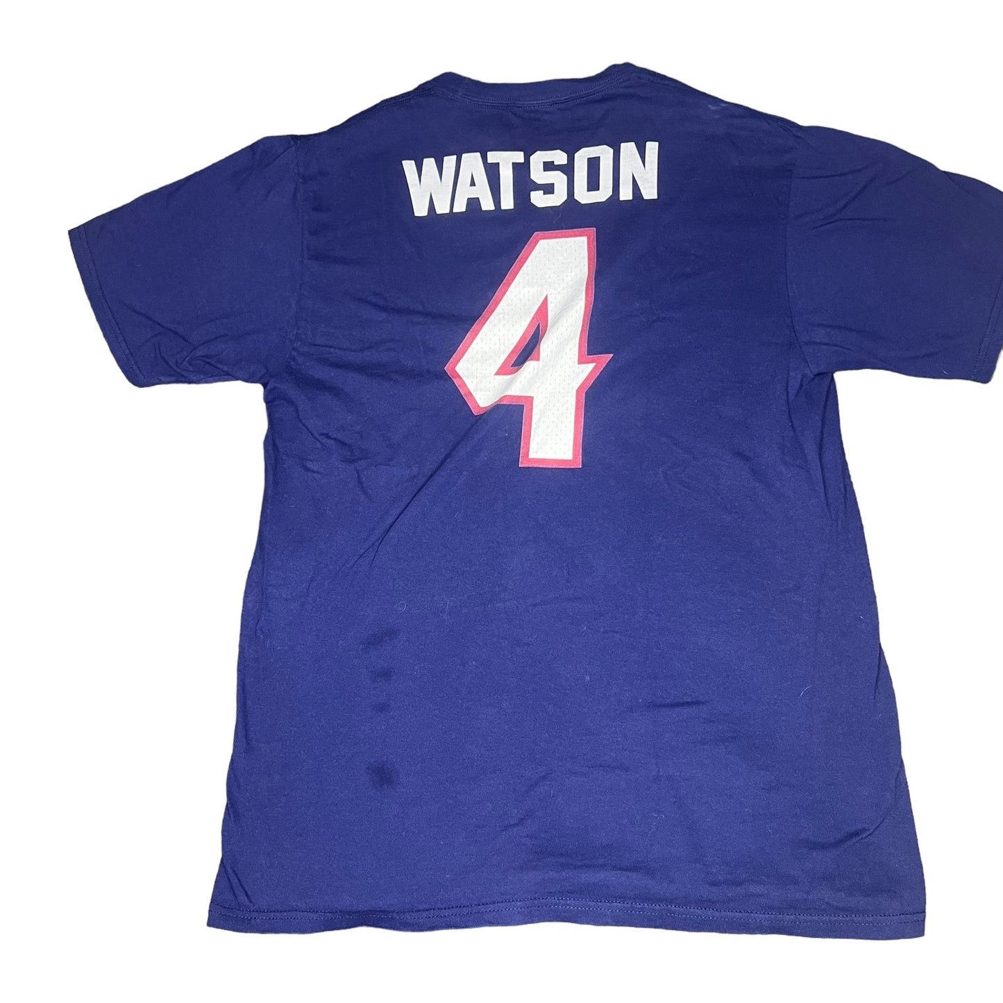 Fanatics Pro Line Men's Medium Houston Texans Watson #4 Navy Short Sleeve Shirt