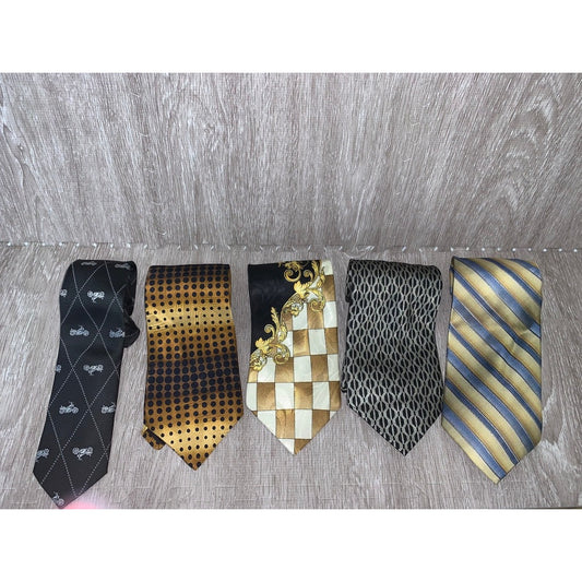 Set of 5 Men's Vintage Geometric Tie Set Multicolor