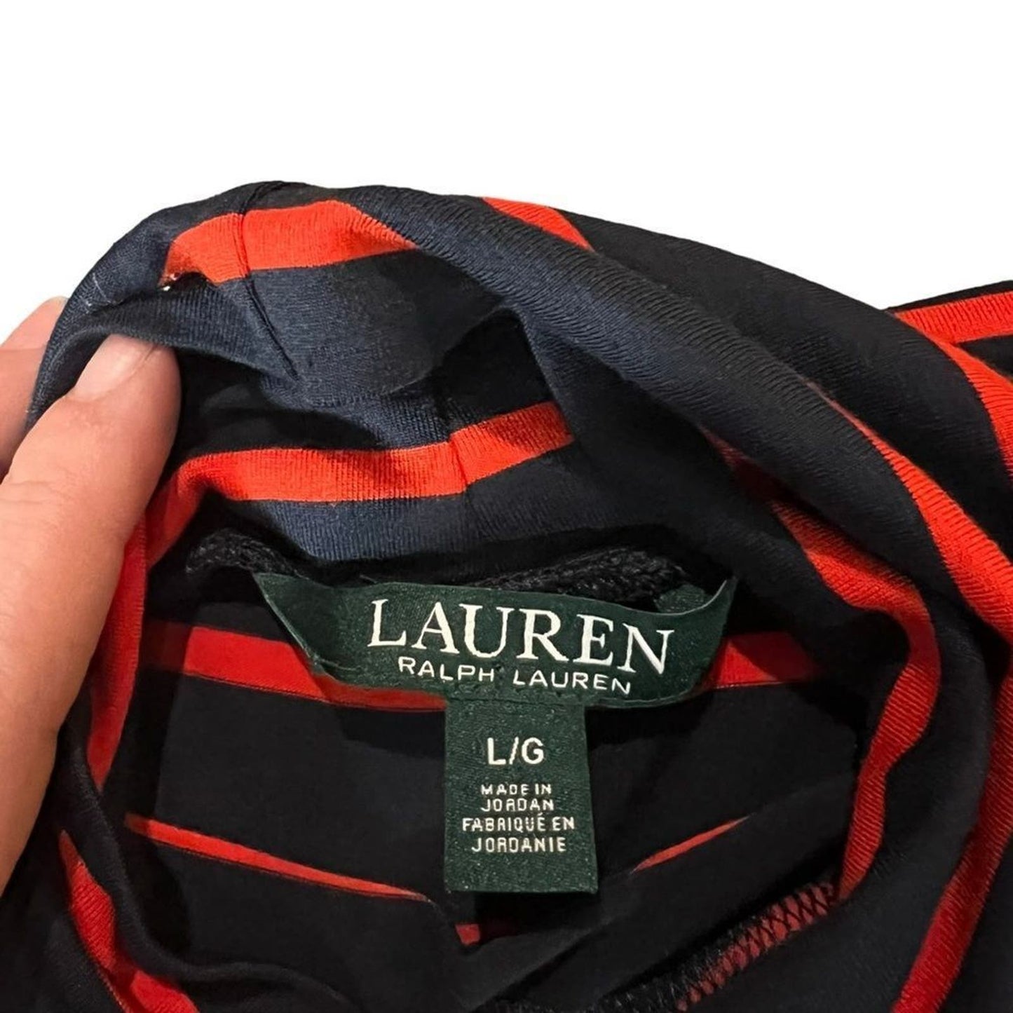 Lauren Women's Ralph Lauren Striped Turtleneck Top Size Large