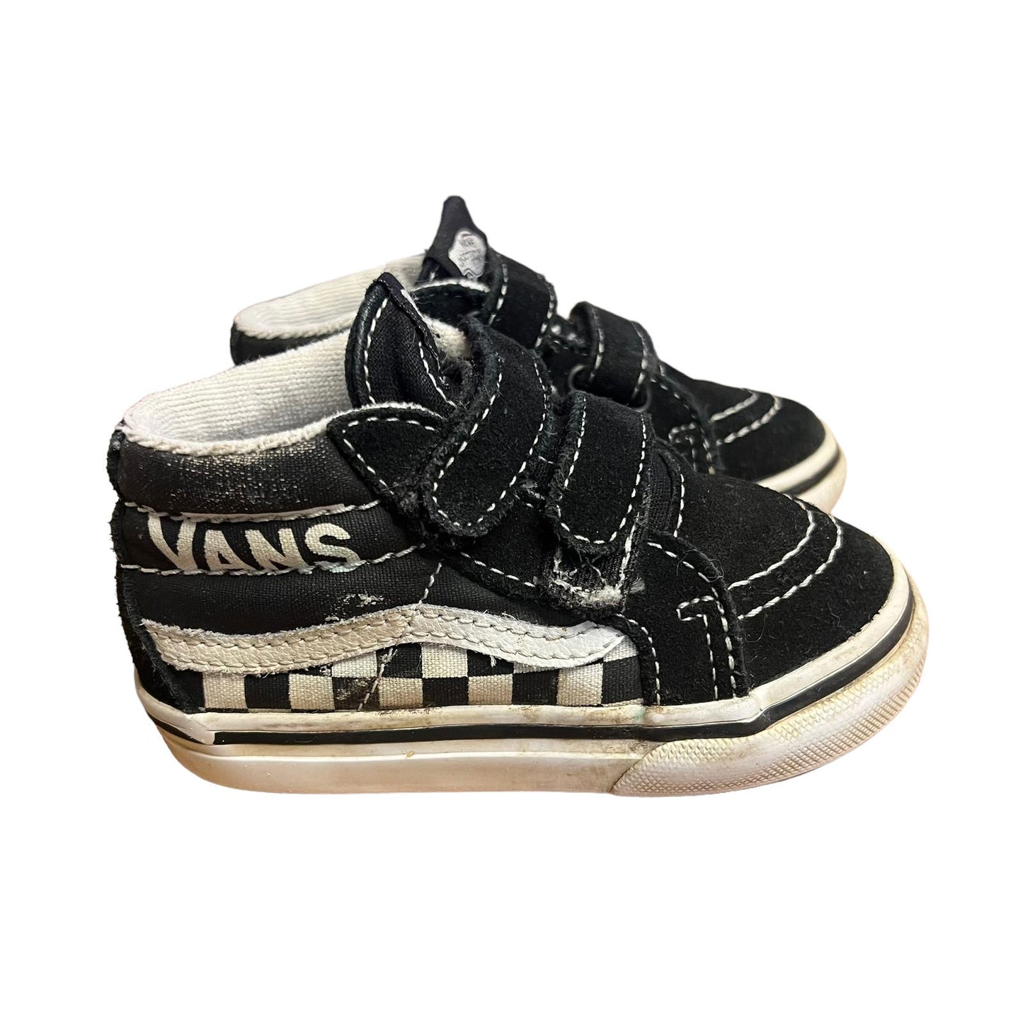 Vans Sk8-Mid Reissue V Kids Mid Top Black/White Checkerboard Toddler Size 6.0