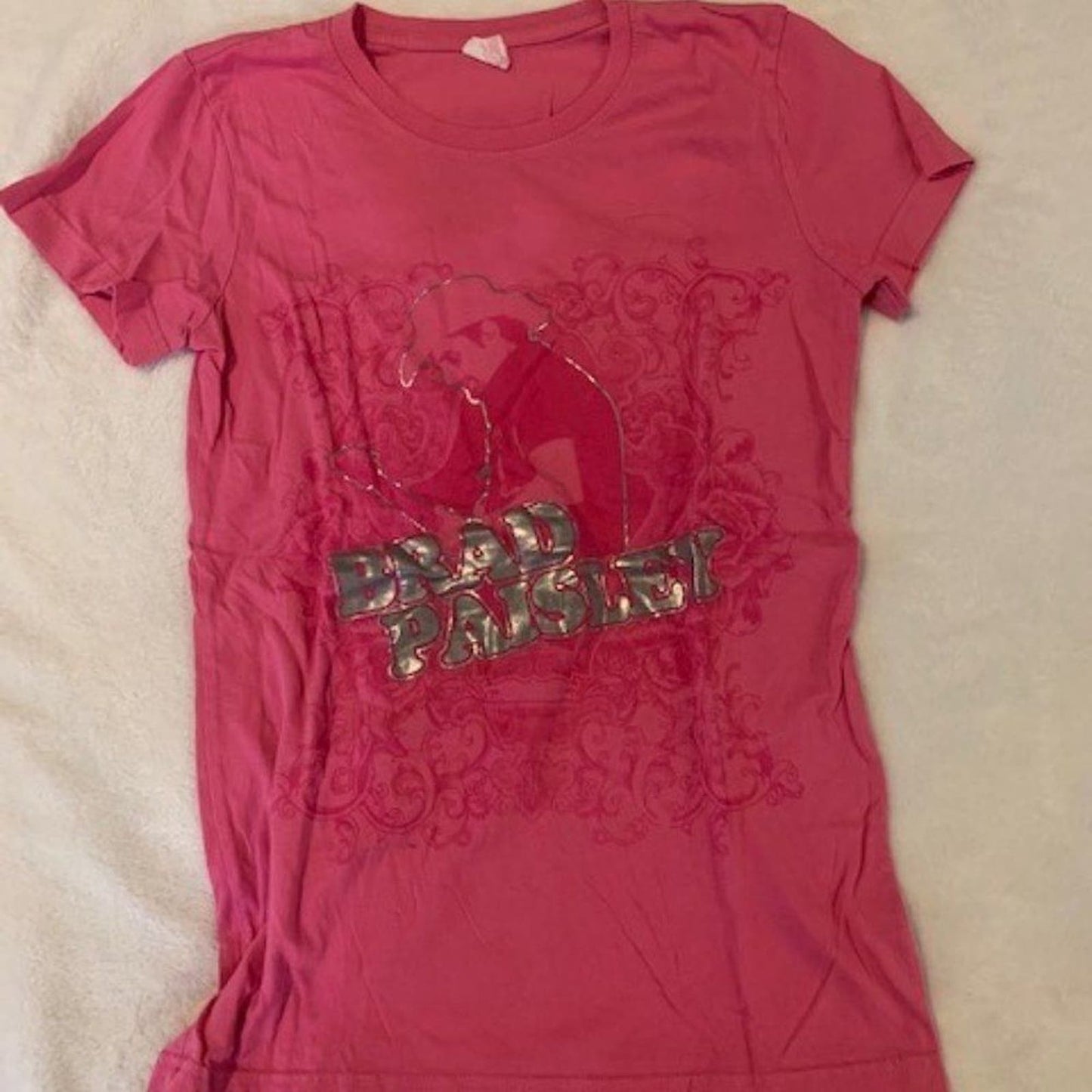 Brad Paisley 2012 Pink Concert Shirt L EUC