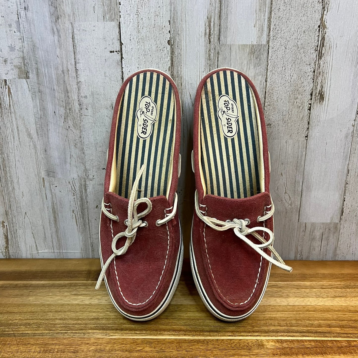 Vintage Sperry Top-Sider Women's Size 10M Bahama Clog Saltwater Red Slip-On Shoe