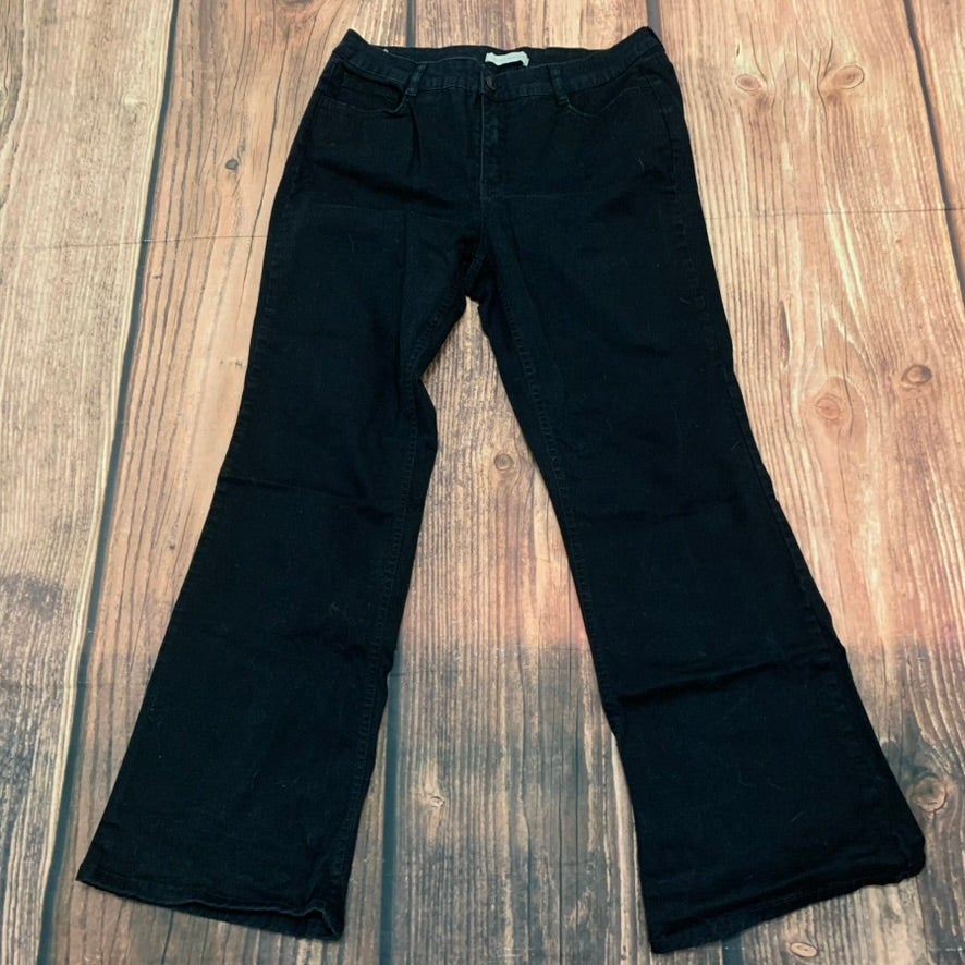 Laura Ashley Jeans Womens Size 14W Black Bootcut Stretch