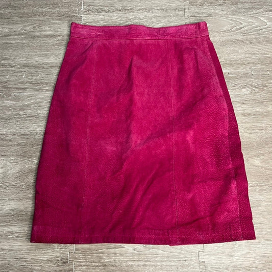 The Limited Vintage Pink Suede Leather Skirt Women's Size 10 Knee Length