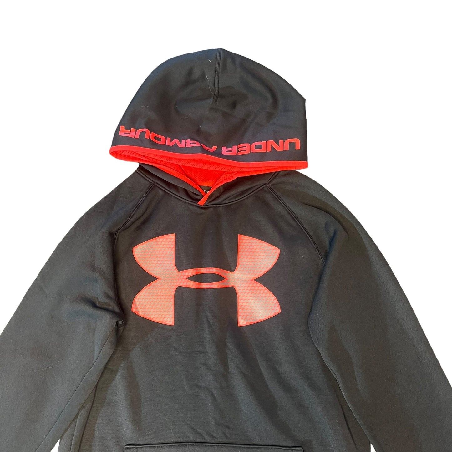 Under Armour Youth Boy's XL Black & Red Long Sleeve Pullover Hoodie Sweatshirt