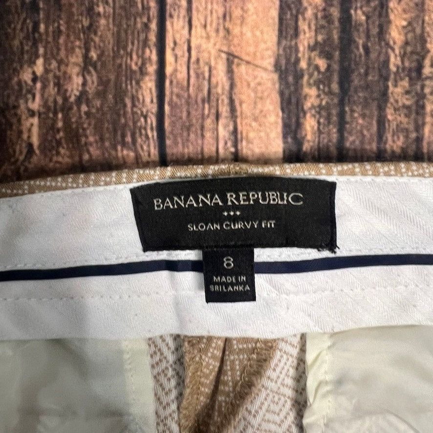 Banana Republic Women's Sloan Curvy Fit Dress Pants Size 8 Beige Tapered