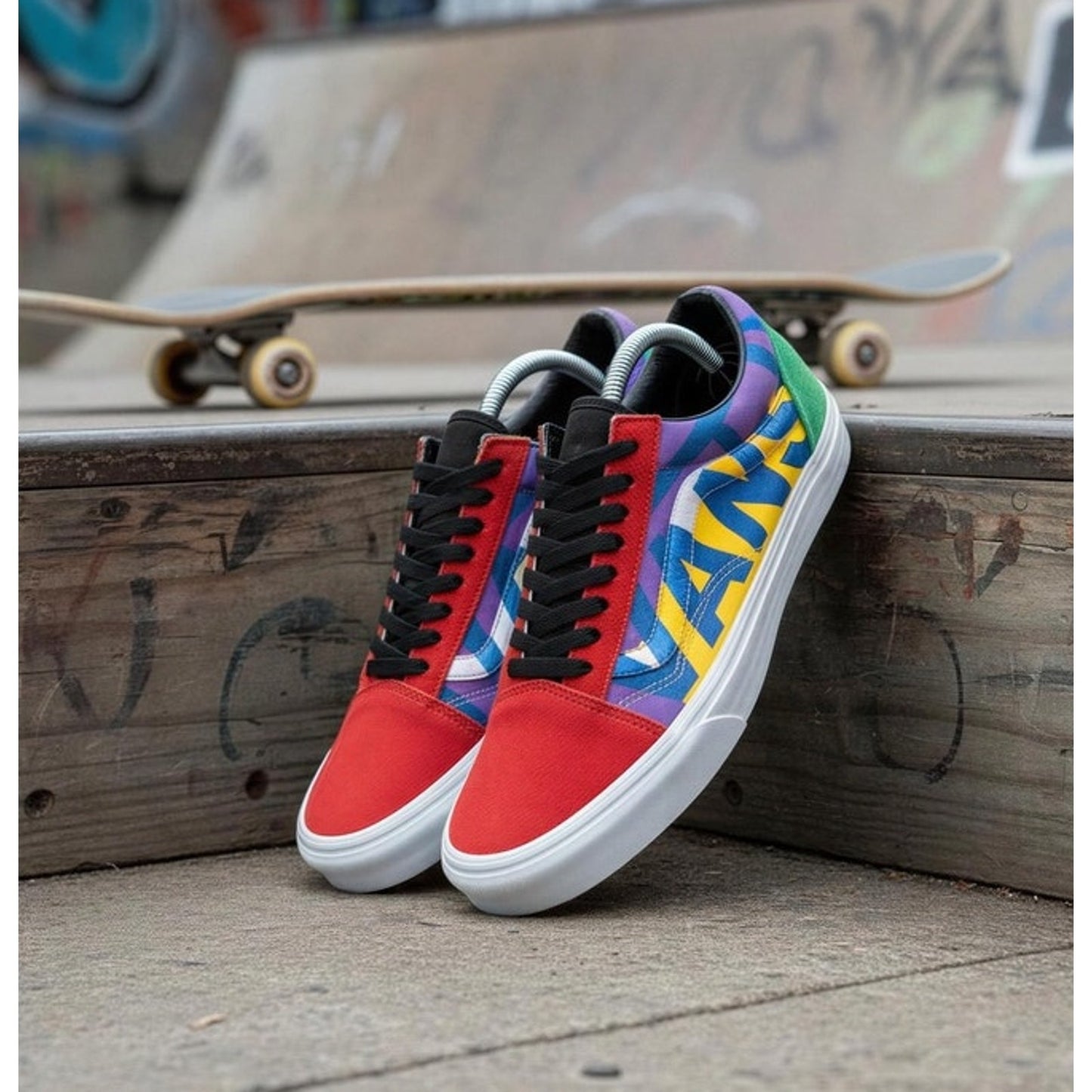 Vans Old Skool Statement Skate Shoes Multicolor Low Top Men's 8.5