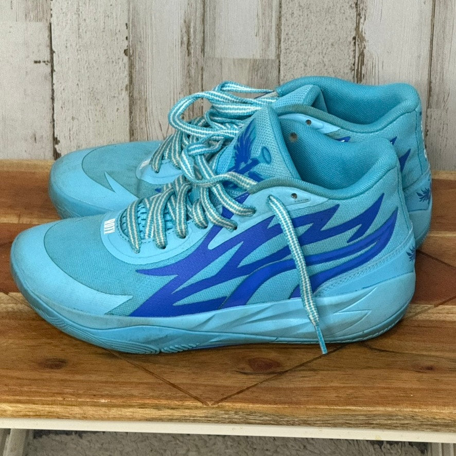 PUMA LaMelo Ball MB.02 Youth Basketball Shoes Blue High Top Size 6