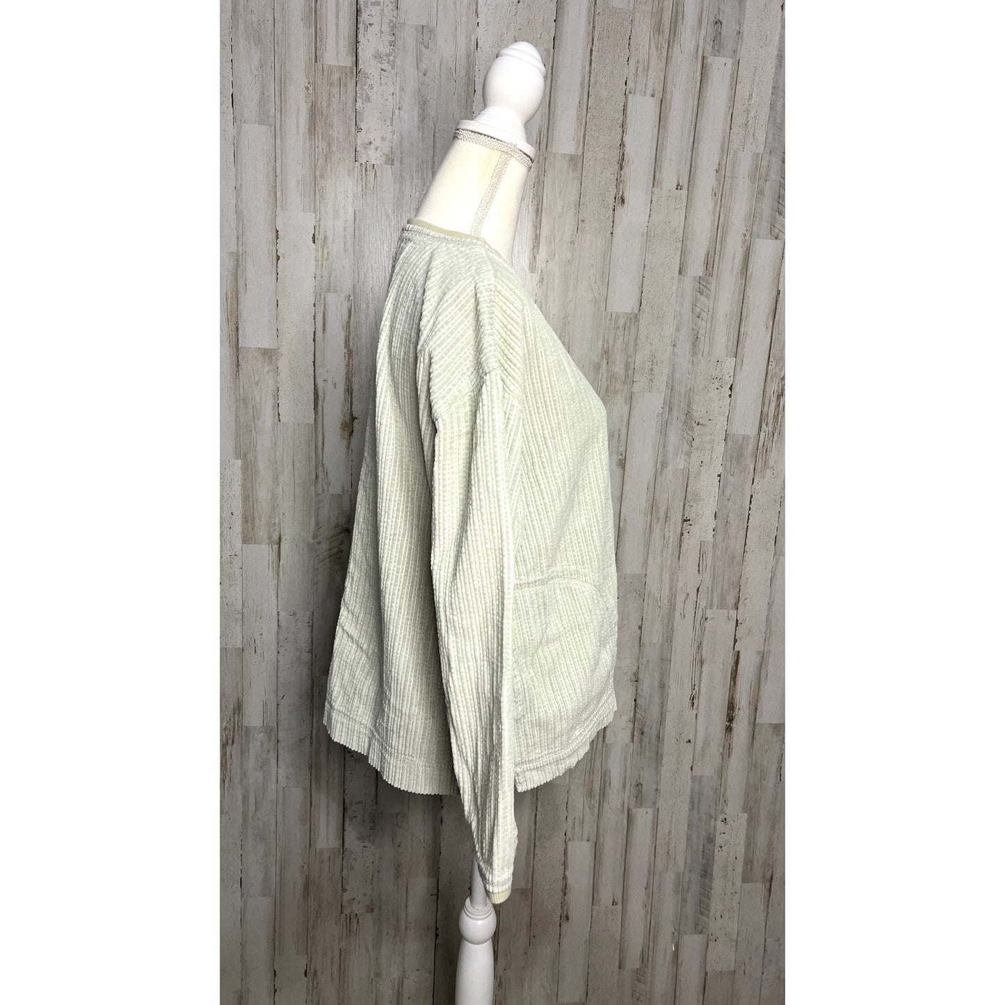 J.Jill Vintage Seafoam Green Ribbed Knit Pullover Sweater Women's Size Small