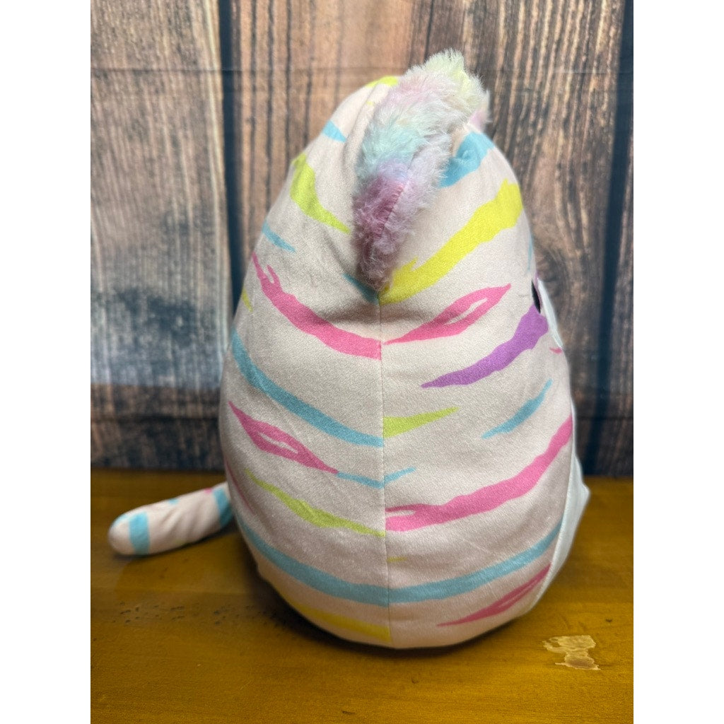 Squishmallows Atoosa Rainbow Stripe Cat 14" Plush Toy Multicolor