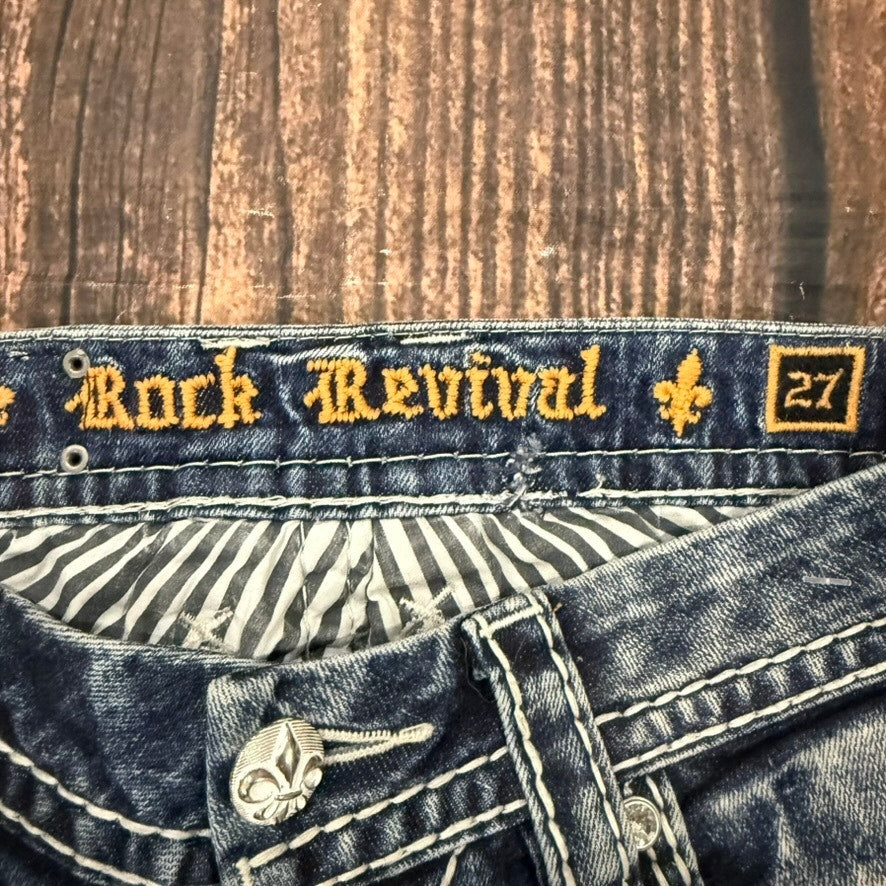 Rock Revival Janelle Women's Straight Jeans Size 27 Blue Medium Wash