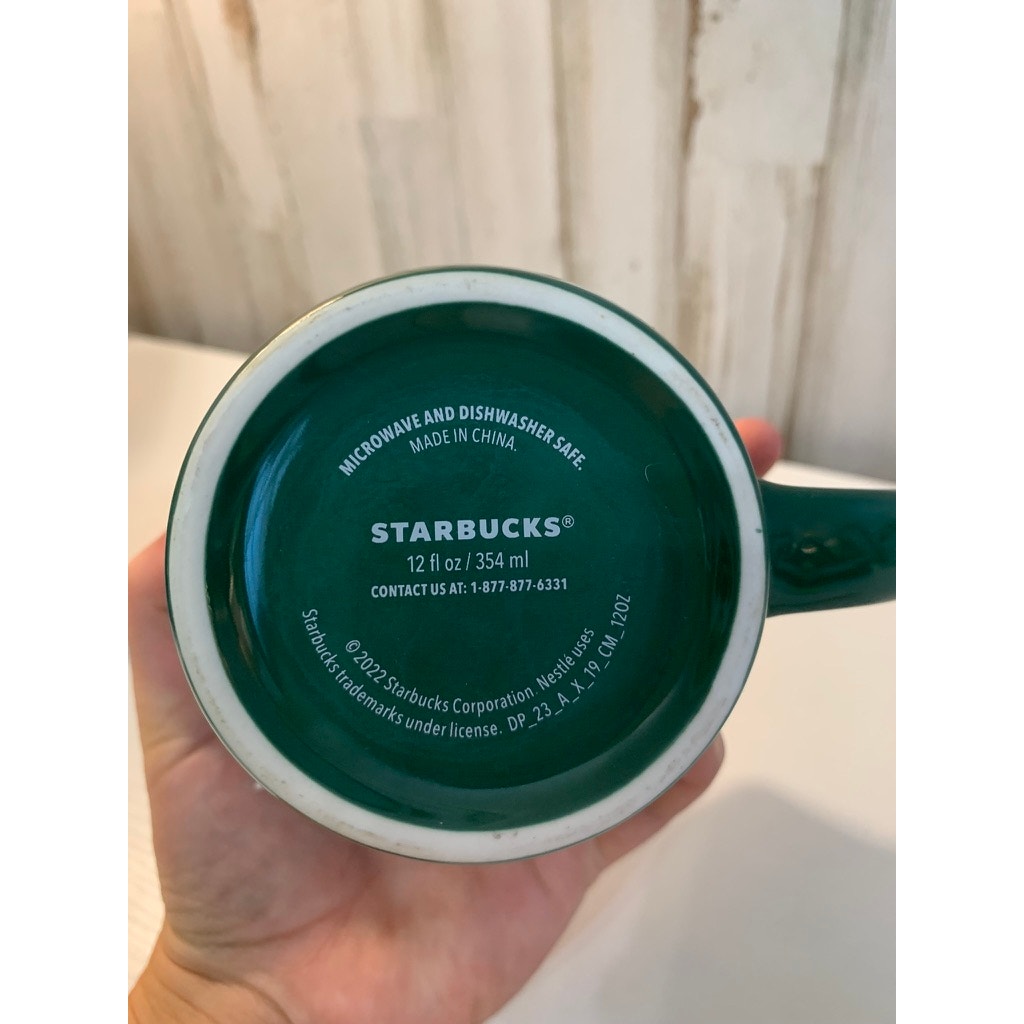 Starbucks Coffee Mug Green Mermaid Siren Logo 12 oz Cup