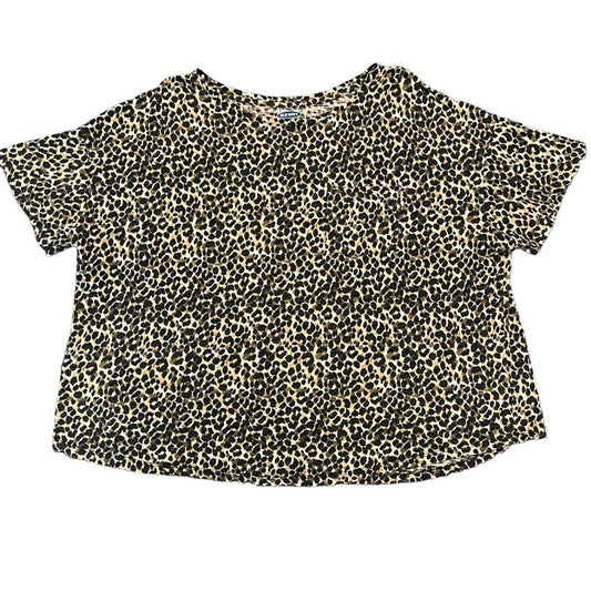 Old Navy Women's Easy Tee Short Sleeve Leopard Print Top Size XL