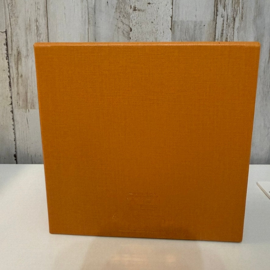 Louis Vuitton Orange Magnetic Slide Drawer Gift Box Blue Ribbon Pull 7x7x3