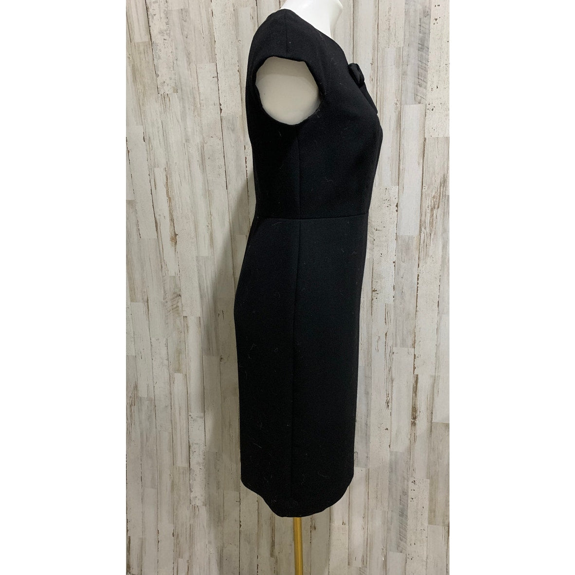 Talbots Dress Womens Size 4 Black Wool Sheath Knee Length
