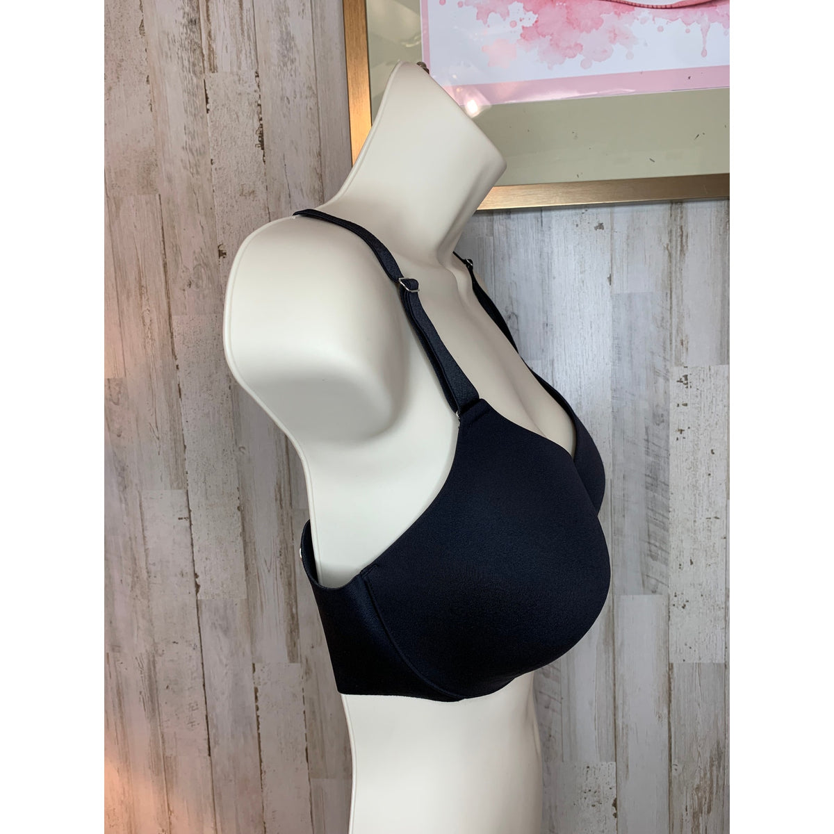 Soma Vanishing Back T-Shirt Bra Womens 38C Black Underwire Full Coverage