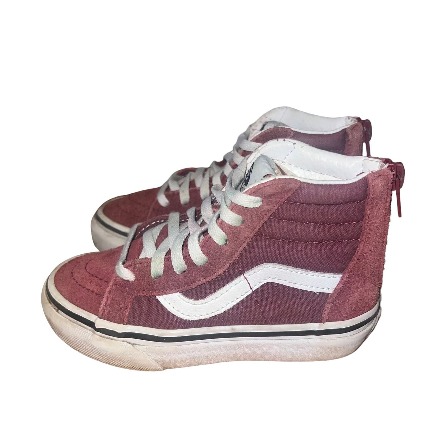 Vans Kids Sk8-Hi Windsor Wine Suede Leather Skate Shoes Sneakers Size 10.5