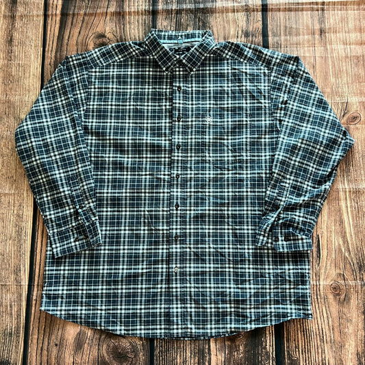 Ariat Pro Series Stretch Men's XXL Plaid Long Sleeve Button-Up Shirt Casual