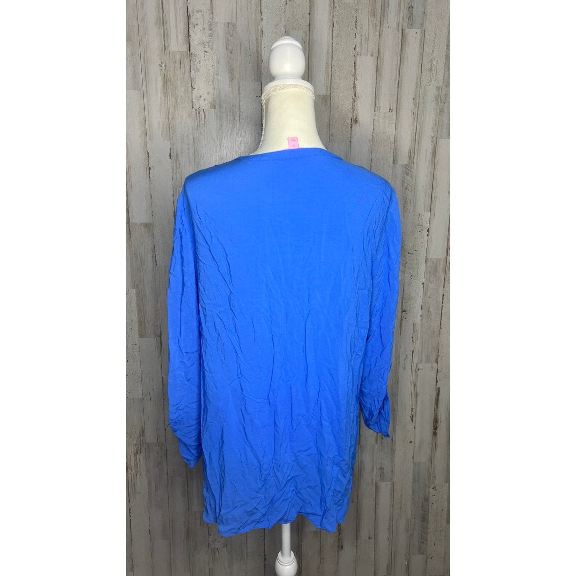 Lilly Pulitzer Women's V-Neck Blouse XL Blue Long Sleeve