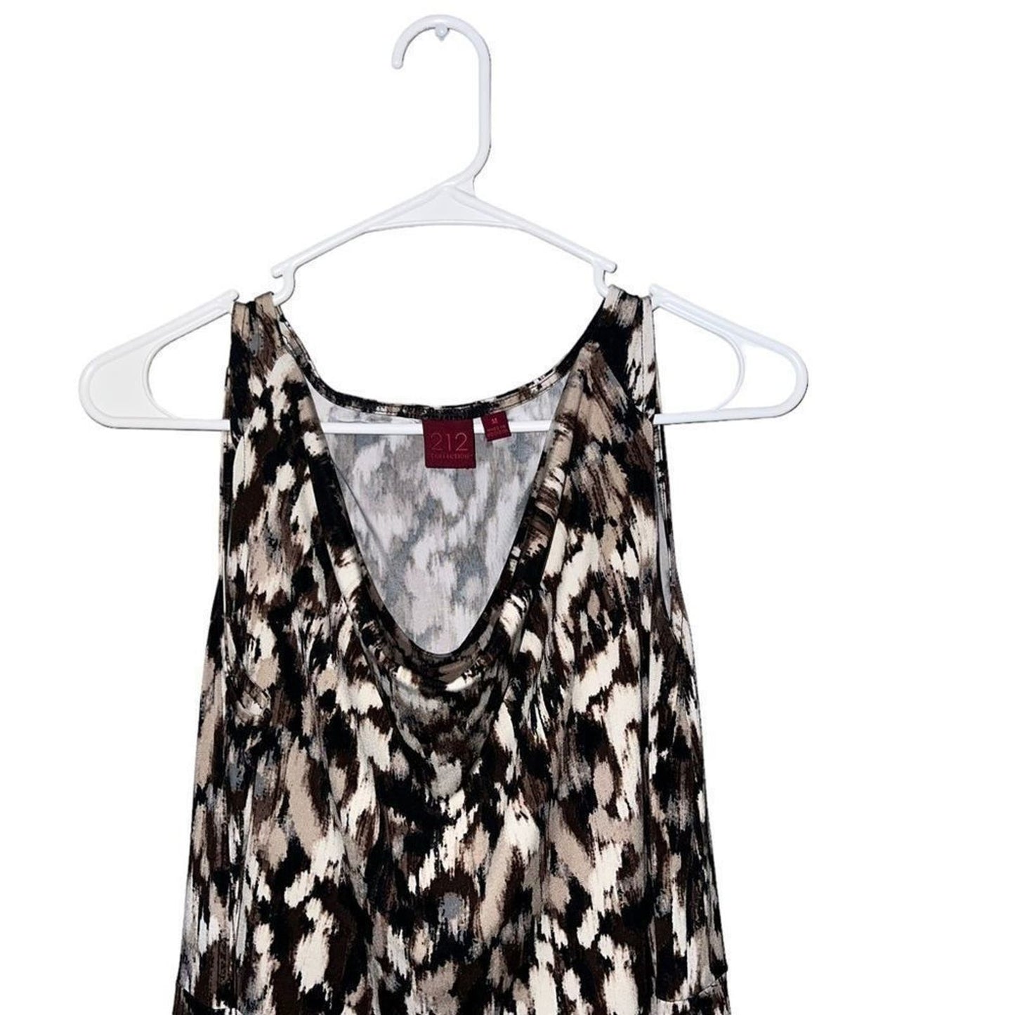 212 Collection Leopard Cheetah Print Sleeveless Cowl Neck Size Medium