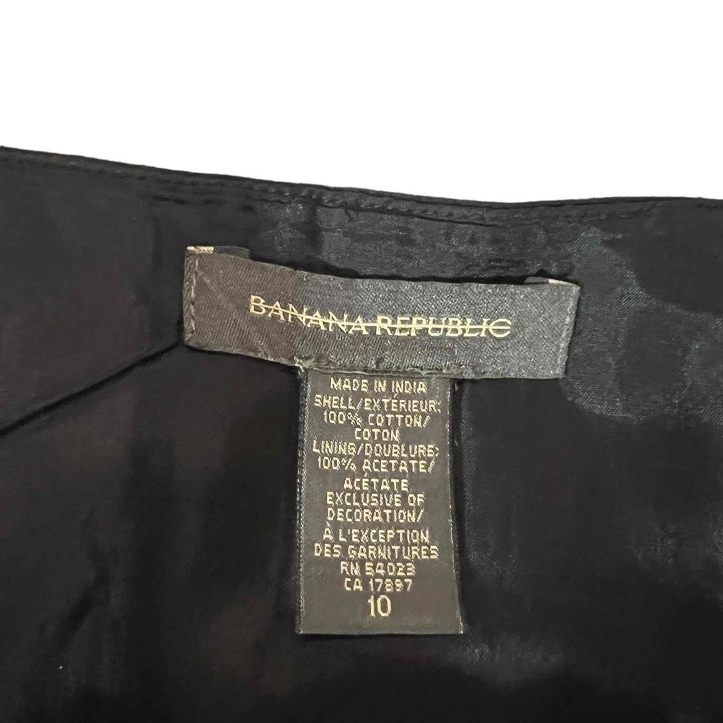 Banana Republic Skirt Womens Size 10 Black Eyelet Scallop Hem Knee Length