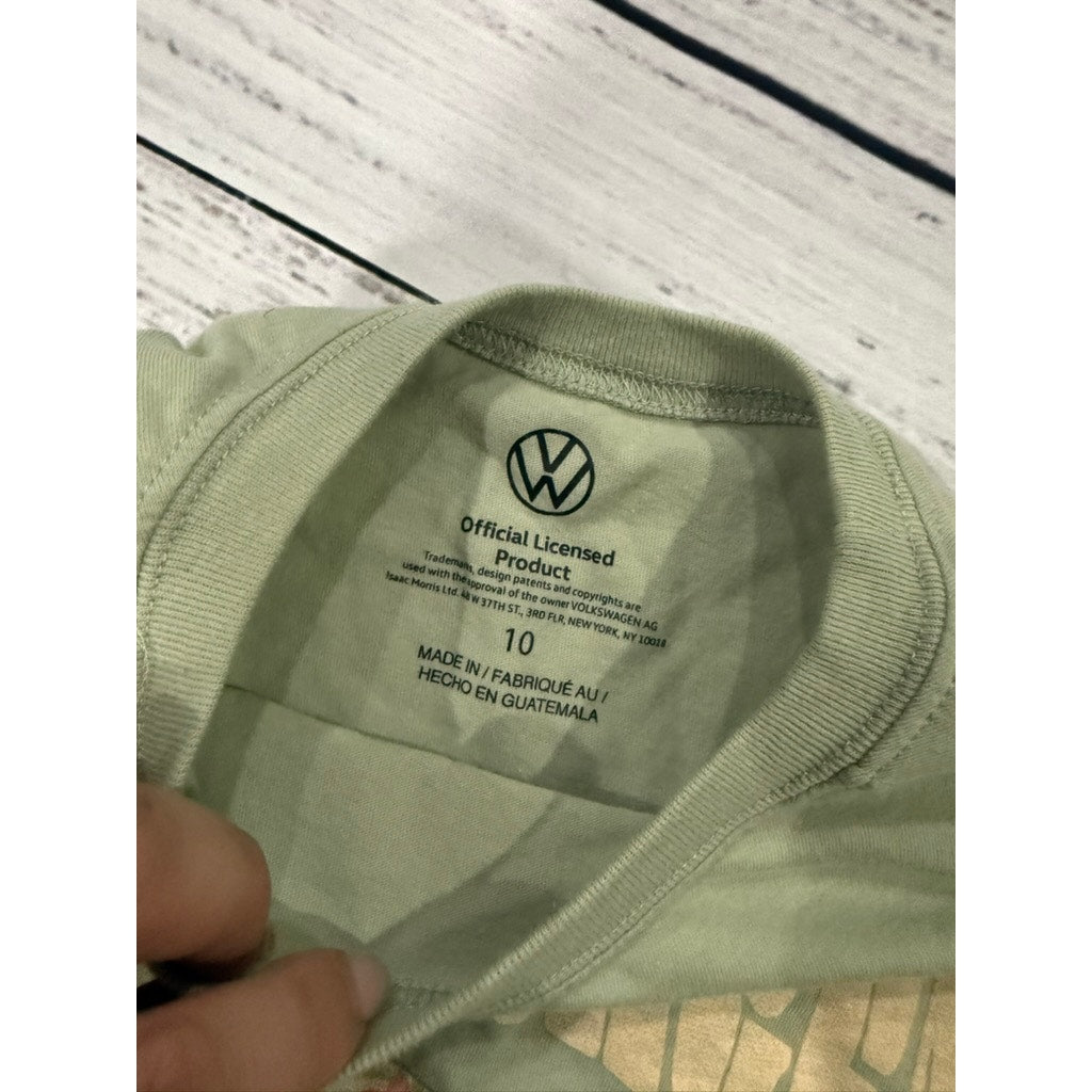 Volkswagen Kids T-Shirt Size 10 Green Vintage Van Adventure Retro
