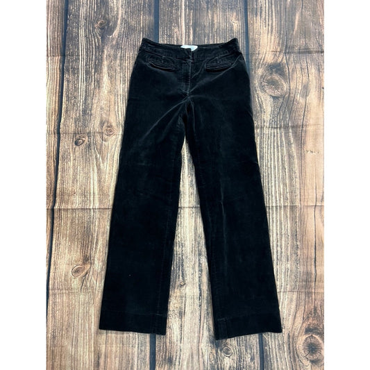 Soft Surroundings Women's Petite XS Black Velvet Straight Pants