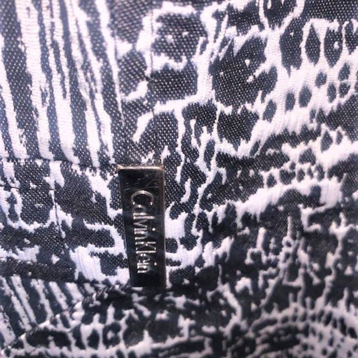 CALVIN KLEIN black/white animal print dress 16 EUC