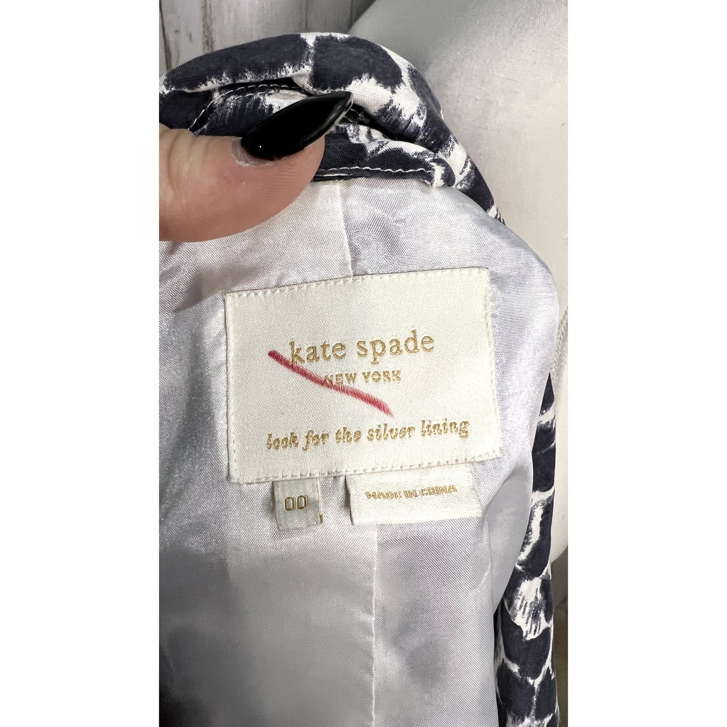 Kate Spade Women's Animal Print Blazer Black Size 00 Formal Tailored Fit