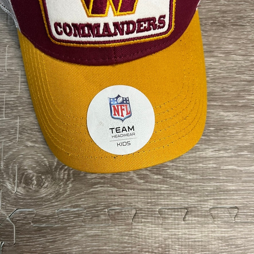 NWT Washington Commanders Kids Trucker Hat Burgundy Gold Snapback Cap