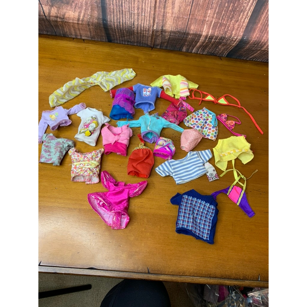 Barbie Doll Clothes Lot 24 Pc Tops Swimwear Multicolor