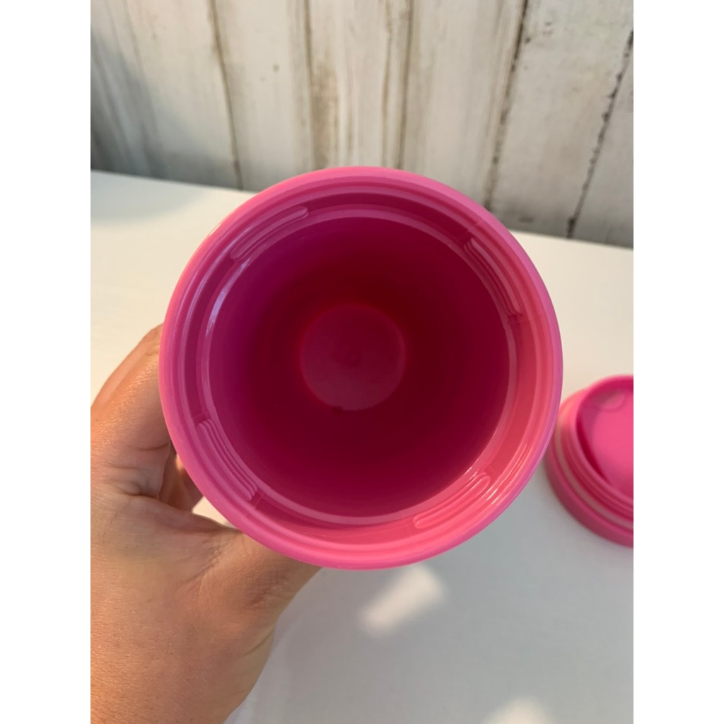 Lilly Pulitzer Travel Tumbler Cup Floral Monogram K Pink Lid 16 oz
