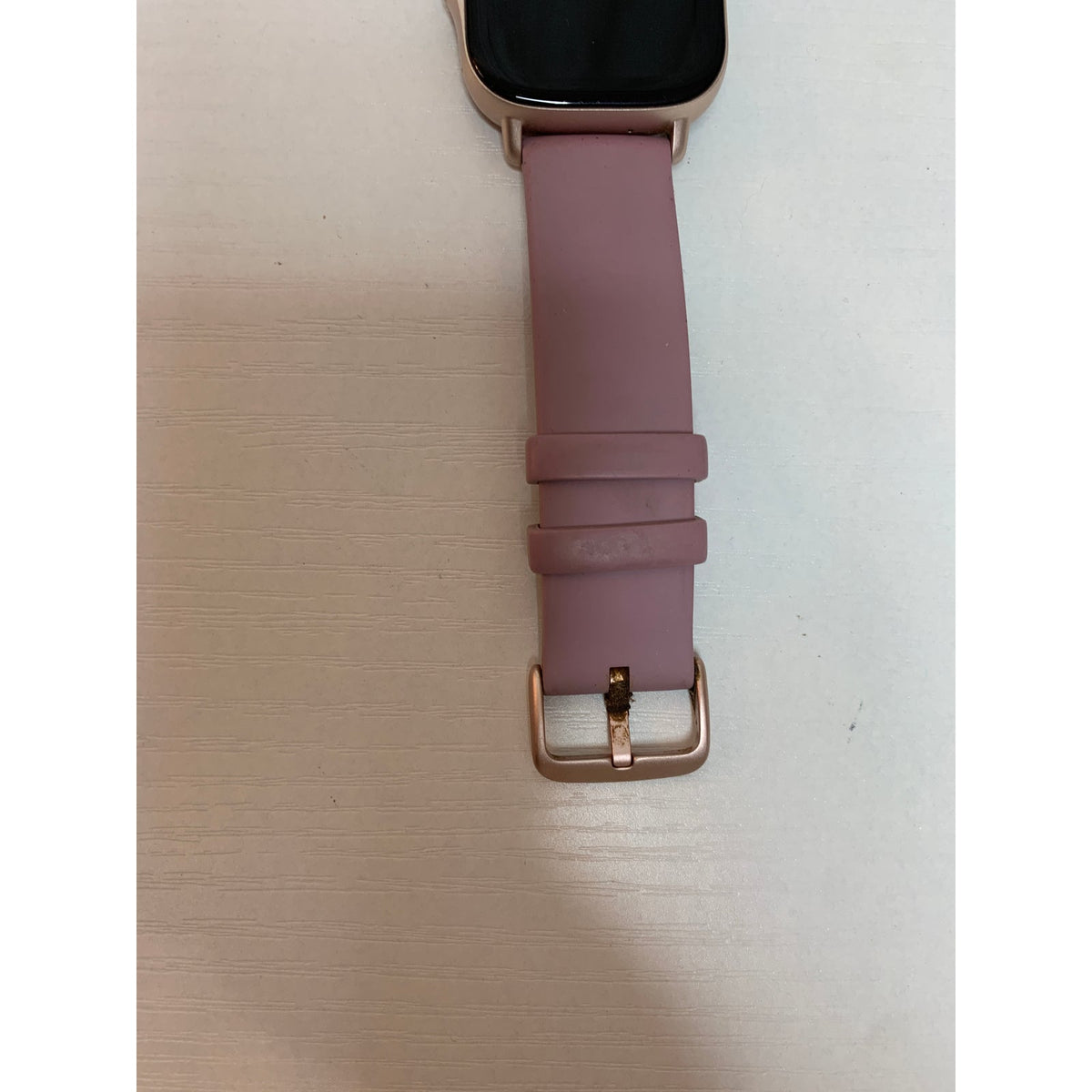 Smart Watch Rose Gold Square Fitness Tracker Mauve Pink Silicone Band Not Tested
